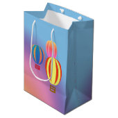 Gift Bag - Luchtballonnen en regenboog Medium Cadeauzakje (Voorkant Gekanteld)