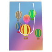 Gift Bag - Luchtballonnen en regenboog Medium Cadeauzakje (Achterkant)