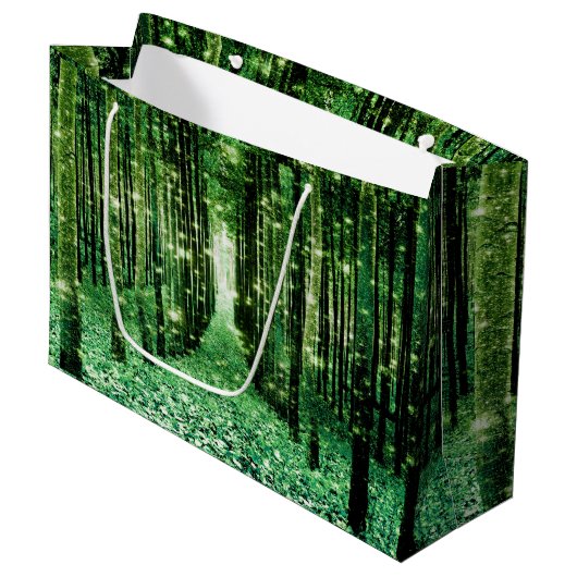 Gift Bag Magisch Bos Groen Mysterie Large Cadeautasje (Voorkant Gekanteld)