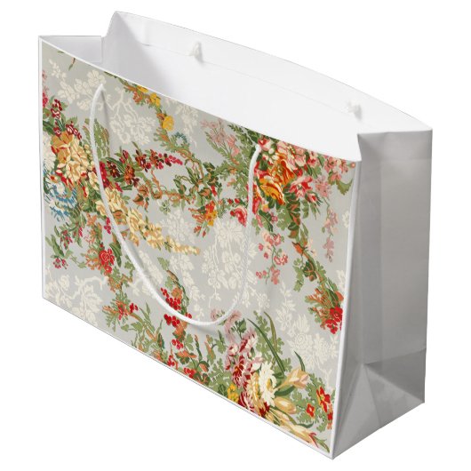 Gift Bag met florale  afbeelding Large Cadeautasje (Achterkant Gekanteld)