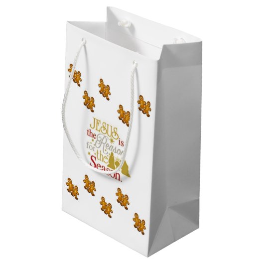 Gift Bag met kerstcadeau Klein Cadeauzakje (Achterkant Gekanteld)