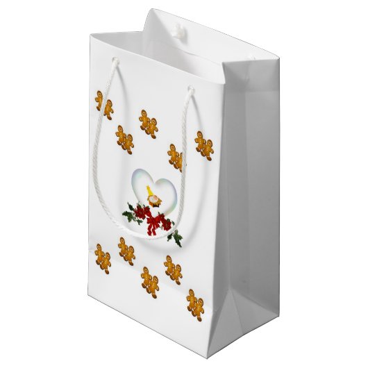 Gift Bag met kerstcadeau Klein Cadeauzakje (Voorkant Gekanteld)