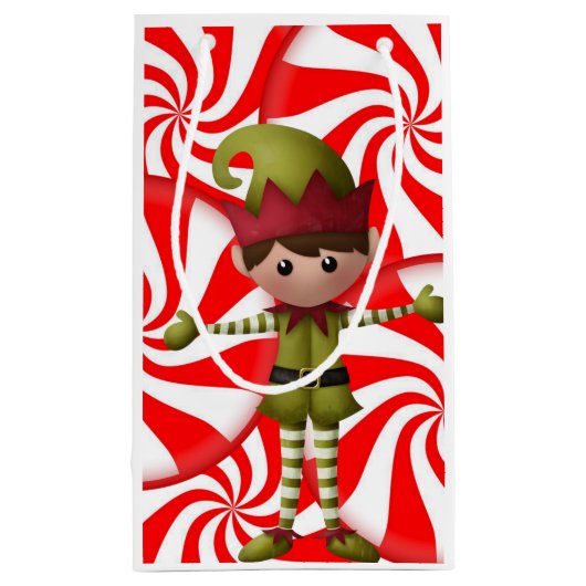 Gift Bag met kerstmis Elf Klein Cadeauzakje (Achterkant)
