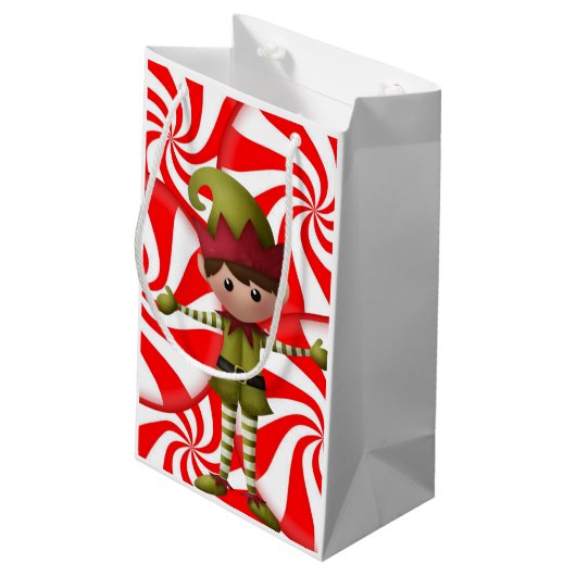 Gift Bag met kerstmis Elf Klein Cadeauzakje (Achterkant Gekanteld)
