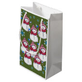 Gift Bag met kerstmis Snowman Klein Cadeauzakje (Achterkant Gekanteld)