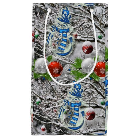 Gift Bag met kerstmis Snowman Klein Cadeauzakje (Voorkant)