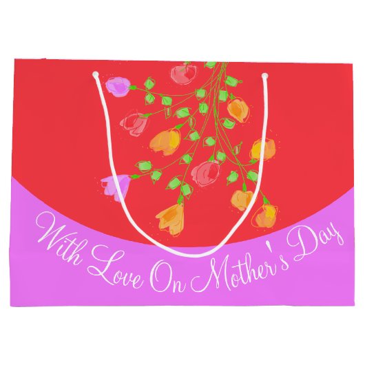 Gift Bag met liefde voor Moederdag Groot Cadeauzakje (Achterkant)