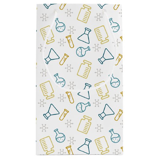Gift bag met wetenschappelijke pictogrammen in bla klein cadeauzakje (Achterkant)