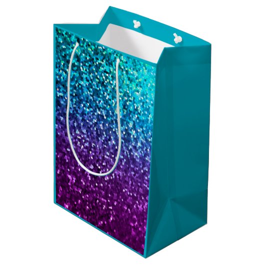 Gift Bag Mosaic Sparkley Texture Medium Cadeauzakje (Achterkant Gekanteld)