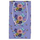 Gift Bag Paars Floral Klein Cadeauzakje (Voorkant)