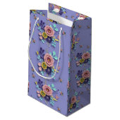 Gift Bag Paars Floral Klein Cadeauzakje (Achterkant Gekanteld)