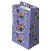 Gift Bag Paars Floral Klein Cadeauzakje (Voorkant Gekanteld)