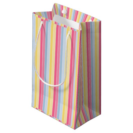 Gift Bag Pastel Stripe Klein Cadeauzakje (Voorkant Gekanteld)