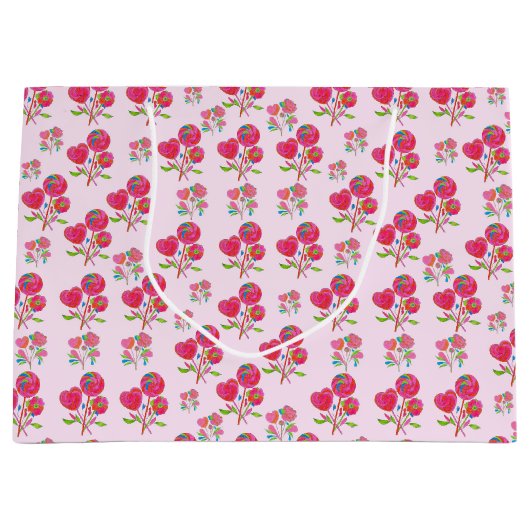 Gift Bag Pink Lollipop Groot Cadeauzakje (Voorkant)