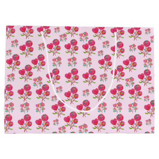 Gift Bag Pink Lollipop Groot Cadeauzakje (Achterkant)