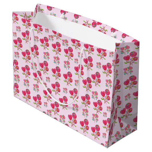 Gift Bag Pink Lollipop Groot Cadeauzakje (Achterkant Gekanteld)