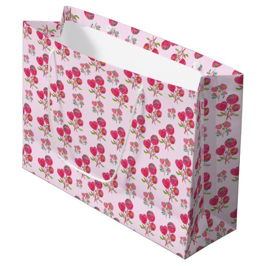 Gift Bag Pink Lollipop Groot Cadeauzakje (Voorkant Gekanteld)