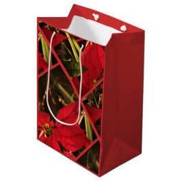 Gift Bag - Poinsettia Kerstfeestdag Medium Cadeauzakje