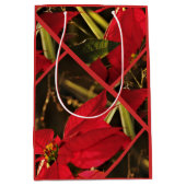 Gift Bag - Poinsettia Kerstfeestdag Medium Cadeauzakje (Voorkant)