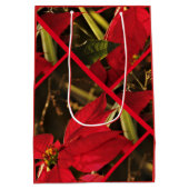 Gift Bag - Poinsettia Kerstfeestdag Medium Cadeauzakje (Achterkant)
