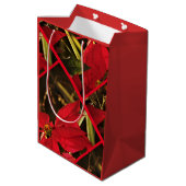 Gift Bag - Poinsettia Kerstfeestdag Medium Cadeauzakje (Achterkant Gekanteld)