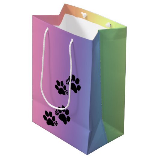 Gift Bag - Polydactylschilderafdrukken Medium Cadeauzakje (Voorkant Gekanteld)