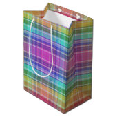 Gift Bag - Rainbow Madras Medium Cadeauzakje (Achterkant Gekanteld)