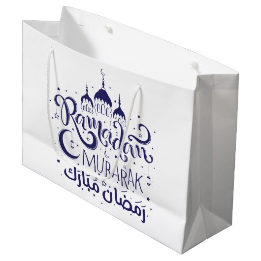 Gift Bag Ramadan Mubarak Groot Cadeauzakje (Voorkant Gekanteld)