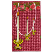 Gift Bag Red Floral Candles Klein Cadeauzakje (Achterkant)