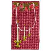 Gift Bag Red Floral Candles Klein Cadeauzakje (Voorkant)