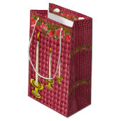Gift Bag Red Floral Candles Klein Cadeauzakje (Achterkant Gekanteld)