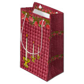 Gift Bag Red Floral Candles Klein Cadeauzakje (Voorkant Gekanteld)