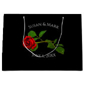 Gift Bag, Red Rose Collectie, zwart/rood Groot Cadeauzakje (Voorkant)