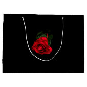 Gift Bag, Red Rose Collectie, zwart/rood Groot Cadeauzakje (Achterkant)