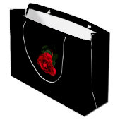 Gift Bag, Red Rose Collectie, zwart/rood Groot Cadeauzakje (Achterkant Gekanteld)