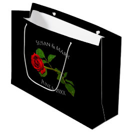 Gift Bag, Red Rose Collectie, zwart/rood Groot Cadeauzakje