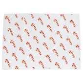 Gift Bag - Rode en witte snoepjes (Lrg) Large Cadeautasje (Voorkant)