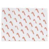 Gift Bag - Rode en witte snoepjes (Lrg) Large Cadeautasje (Achterkant)