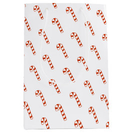 Gift Bag - Rode en witte snoepjes Medium Cadeauzakje