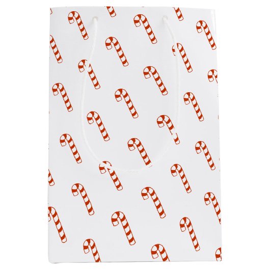 Gift Bag - Rode en witte snoepjes Medium Cadeauzakje (Voorkant)