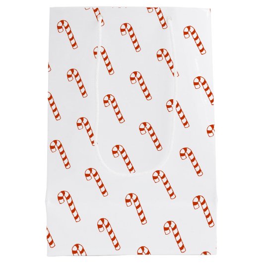 Gift Bag - Rode en witte snoepjes Medium Cadeauzakje (Achterkant)