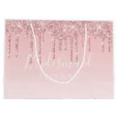 Gift Bag - Roze glitter Drip Bridesmaid Groot Cadeauzakje (Achterkant)