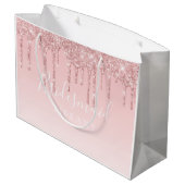 Gift Bag - Roze glitter Drip Bridesmaid Groot Cadeauzakje (Achterkant Gekanteld)