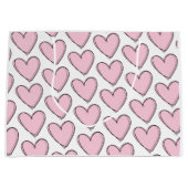 Gift Bag - Roze harten Groot Cadeauzakje (Voorkant)