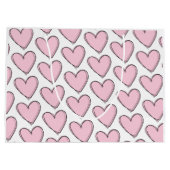Gift Bag - Roze harten Groot Cadeauzakje (Achterkant)