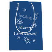 Gift Bag - Sinterklans en Slaapstand in sneeuw Medium Cadeauzakje (Voorkant)