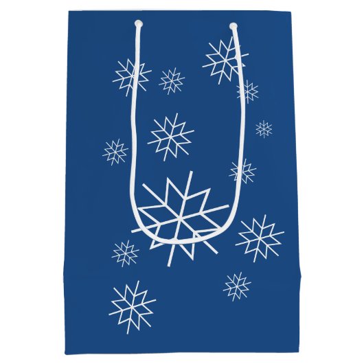 Gift Bag - Sinterklans en Slaapstand in sneeuw Medium Cadeauzakje (Achterkant)