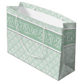Gift Bag - Soft Jade Damask Groot Cadeauzakje (Achterkant Gekanteld)