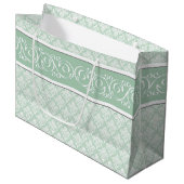 Gift Bag - Soft Jade Damask Groot Cadeauzakje (Voorkant Gekanteld)