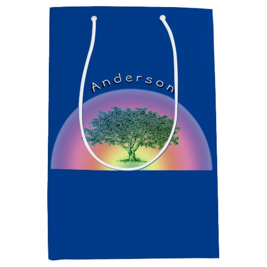 Gift Bag - stamboom met naam Medium Cadeauzakje (Voorkant)